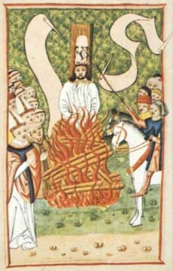 John Hus bring burned at the stake