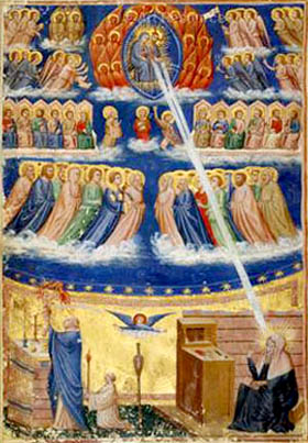 St. Bridget receiving a revelation from Our Lord and Our Lady