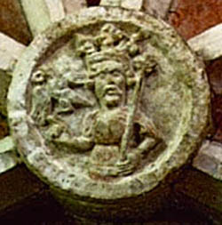 A carved stone image of King Oswald of Northumbria