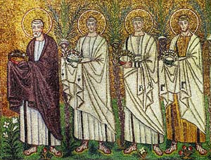 Martyr Saints Martin, Clement, Sixtus II, and Lawrence