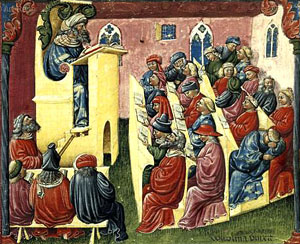 A university class in the Middle Ages