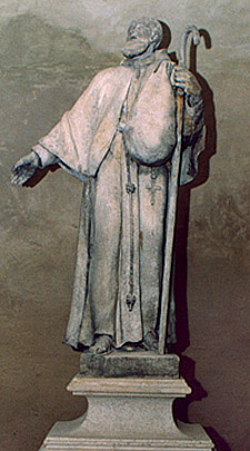 A statue of St. Felix singing