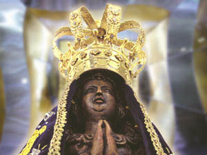 A closeup of Our Lady Aparecida