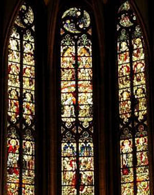Stained glass windos of the St. Andreas Church