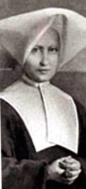 A photograph of St Catherine Laboure in the Daughters of Charity habit