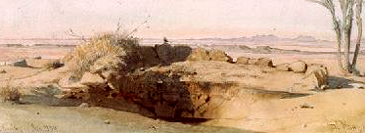 A painting of a desert Well
