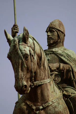 An equestrian statue of King st. Wenceslas of Bohemia