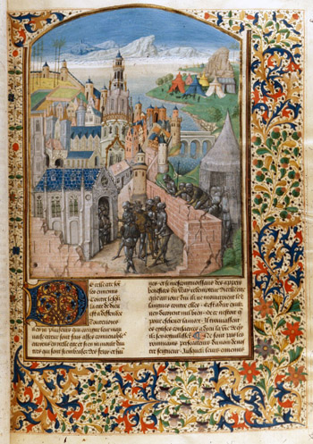 Medieval illusration of a city under siege
