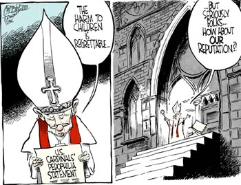 Pedophilia in the clergy cartoon
