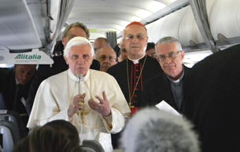 Onboard the papal flight to Mexico
