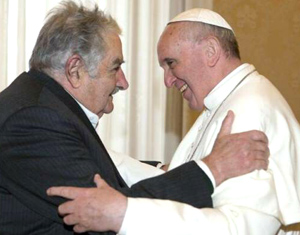 Pope Francis with Jose Mujica