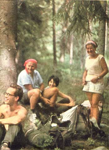 Karol Wojtyla camping with young women