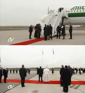 Arrival of Pope Francis in Stockholm