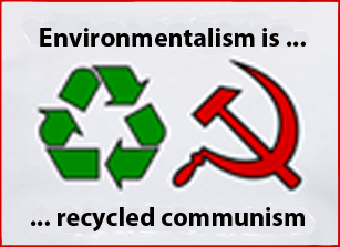 symbols depicting Environmentalism as recycled communism