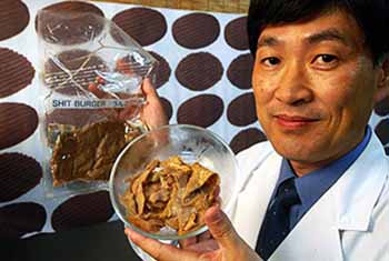 A Japanese researcher making edible human feces