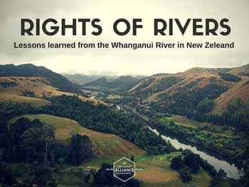 A poster advertising the rights of rivers
