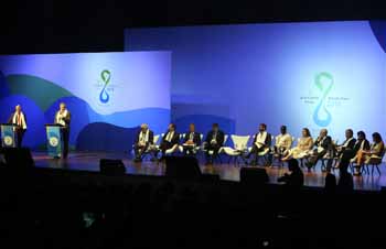 A panel from the closing ceremony of the World Water Forum