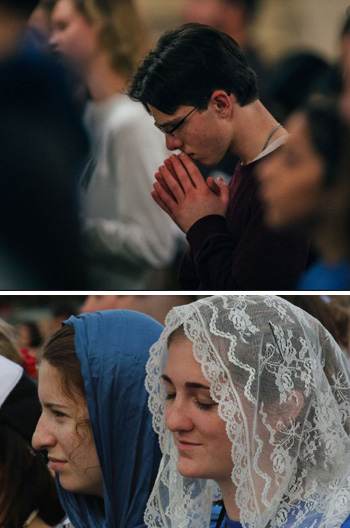 Youth attending Traditional Mass