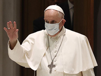 Pope Francis in a mask