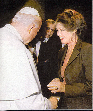 John Paul II receives Brigitte Bardot