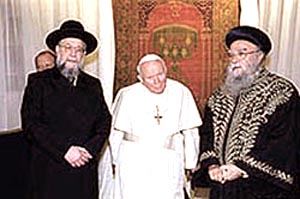 Jon Paul II meets Chief Rabbis in Israel