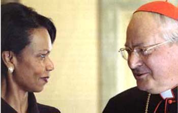 Condoleezza Rice meets Card Angelo Sodano