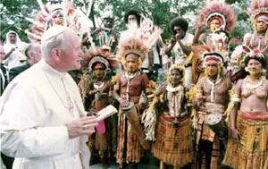 John Paul II addresses half nude natives