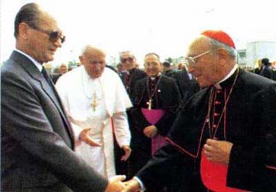 John Paul II and Casaroli meet communist