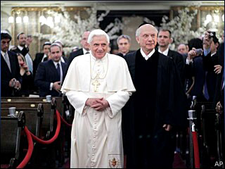 Benedict with rabbi Schneier