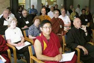 Eco spiritual monks and nuns talk with Buddhists