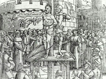 A Catholic being executed in England by Henry VIII