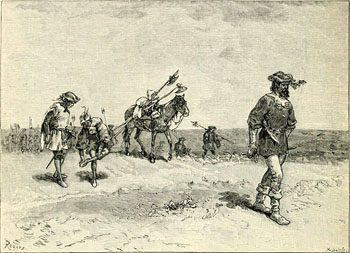 Narvaez and his expedition crossing a desert