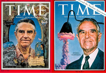 Covers of Times magazine featuring Harriman