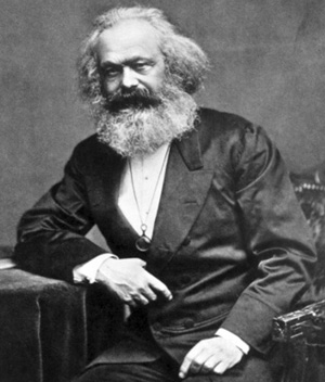 black and white photograph of Karl Marx
