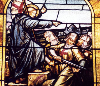 stained glass window of St Bernard