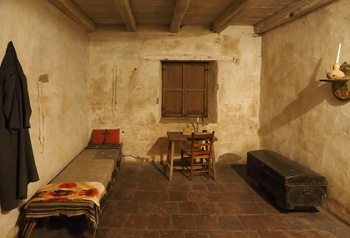 The cell and bed of fr. Junipero Serra
