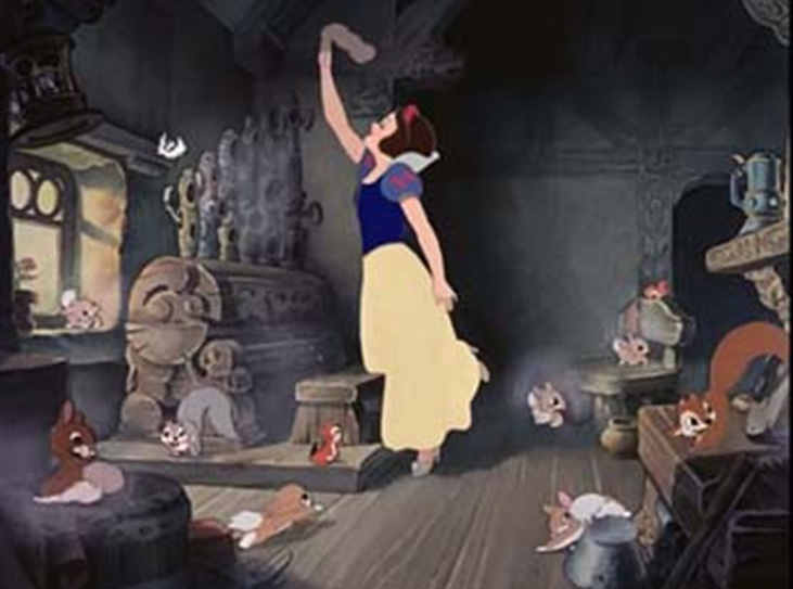 Snow White cleaning