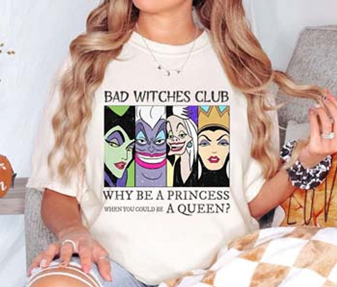 T-shirts promoting the evil Queens