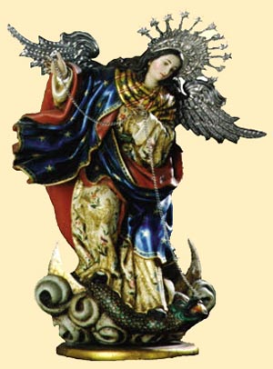 Our Lady of the apocalypse crushes the serpent's head