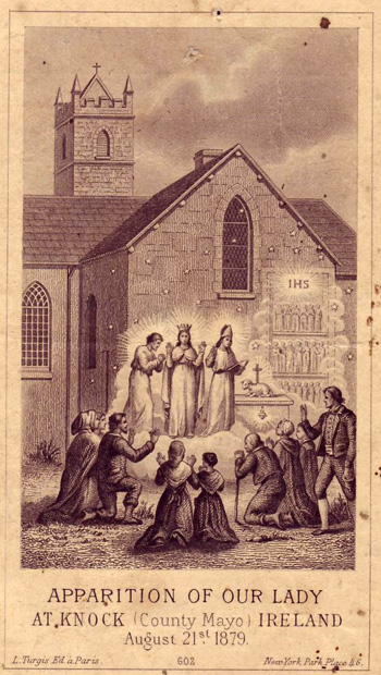 vintage holy card depicting the apparition of Knock