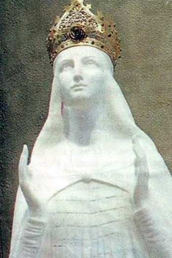 white marble statue of our lady of knock