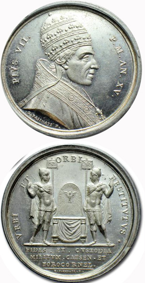 Pius VII return to Rome - Medal
