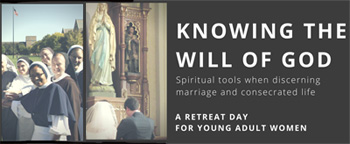 An advertisement for a religious retreat on discerning voactions