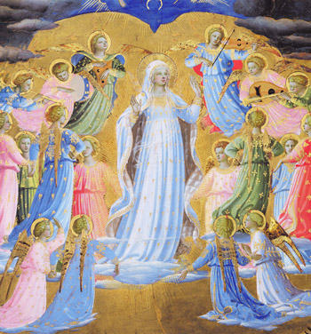 A depiction of Mary assumed into heaven by fra angelico
