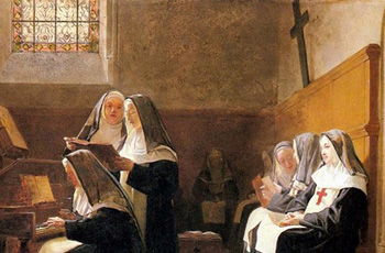 A serene painting of convent life