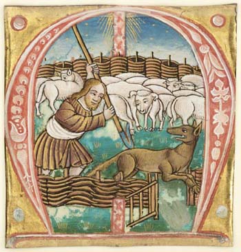 Medieval depiction of Christ as the Good Shepherd