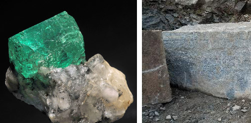 emerald and quartz