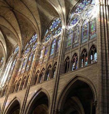 The arches of St. Denis in France