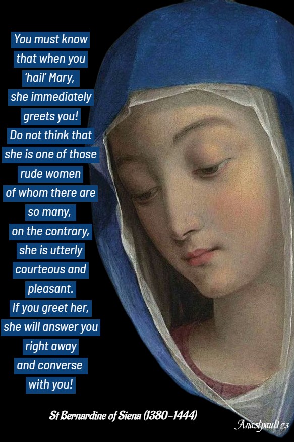st bernadine prayer to Our Lady