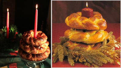 christmas breads and candles